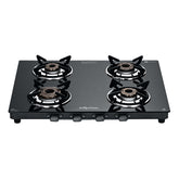 Surya Flame "CRETA PRO GLASS COOKTOP" L.P.G Stove 4 Burner, Experia Burner, ISI Certified with 5 Years Warranty